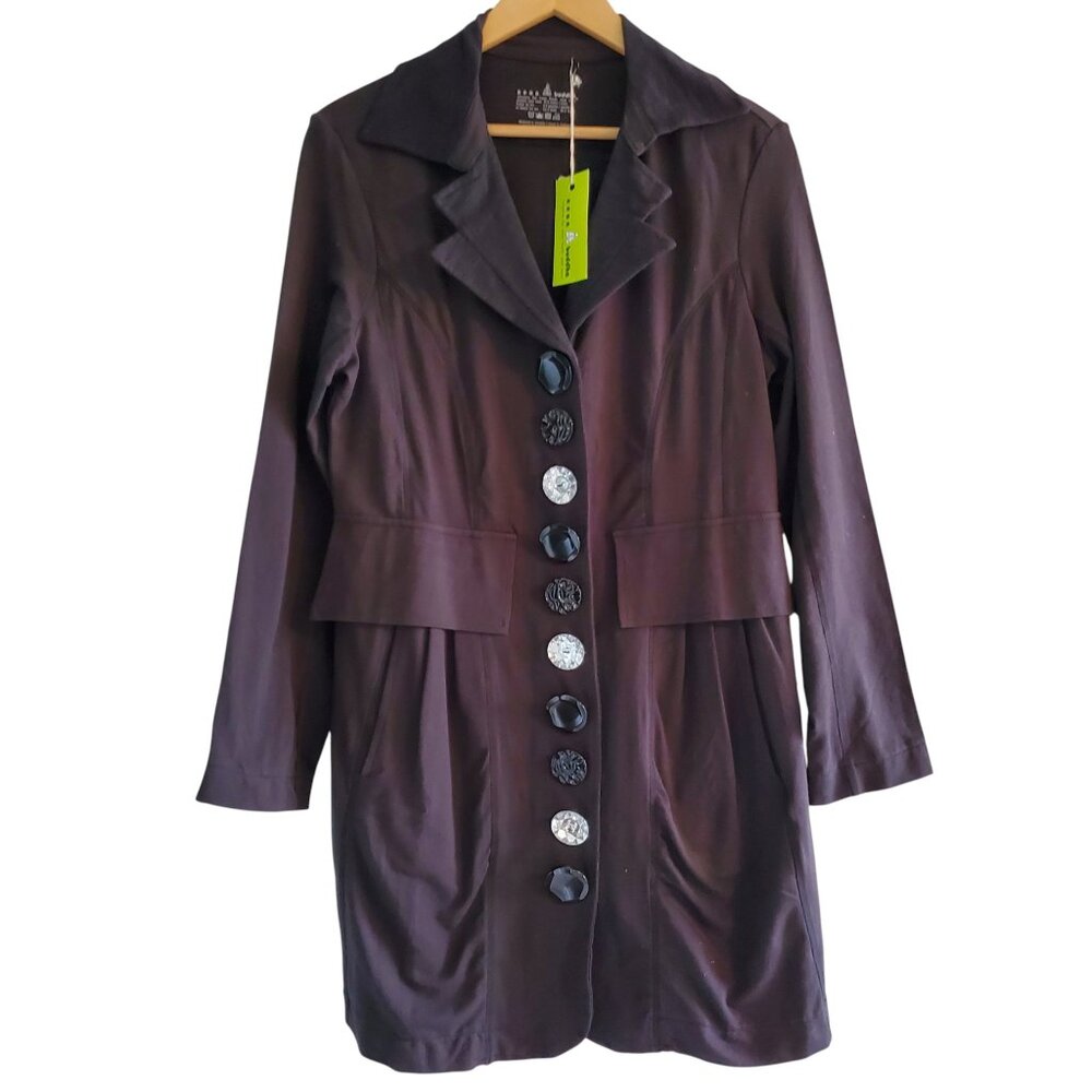 NWT Neon Buddha Black Blazer/Jacket with Pockets and Statement Buttons in Size S - Picture 2 of 13